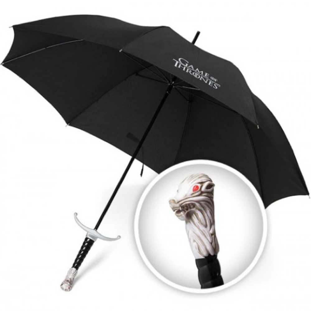 RARE HBO Game Of Thrones Sword Umbrella Movie Memorabilia Dragon Head READ HTF